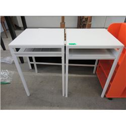 Pair of White End Tables - 16" x 16" x 24" tall