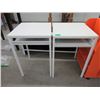 Image 1 : Pair of White End Tables - 16" x 16" x 24" tall