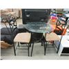 Image 1 : Counter Height Glass Topped Table & 2 Chairs