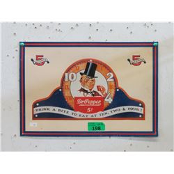 Embossed Metal Dr. Pepper Sign - 16" x 11"