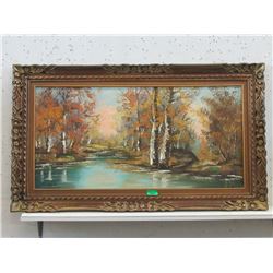 Vintage M. Charles Landscape Painting