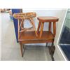 Image 1 : Piano Bench, Wood Stool & Wicker Stool