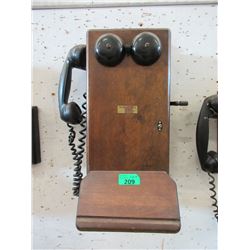 Vintage Hand Crank Wall Phone
