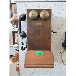 Vintage Hand Crank Wall Phone
