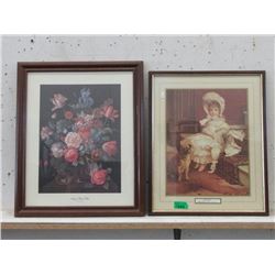 2 Framed Prints - Largest is 19" x 22"