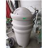 Image 1 : 3 Rolling Rubber Maid Garbage Cans with Lids