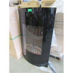 Curved Vertical Wall Mount Electric Fireplace