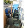 Image 1 : Green Dolly & Metal Trash Can with Tools
