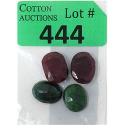 61.75 CTW Faceted Rubies and Emeralds
