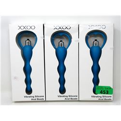 3 New Vibrating Silicone Anal Beads