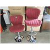 Image 1 : Case of 2 New Hydraulic Burgundy Fabric Bar Stools