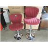 Image 1 : Case of 2 New Hydraulic Burgundy Fabric Bar Stools