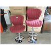 Image 1 : Case of 2 New Hydraulic Burgundy Fabric Bar Stools