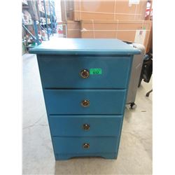 Blue Painted 4 Drawer Night Stand