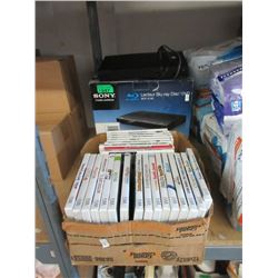 2 Blue Ray DVD Players & Box of Wii Games