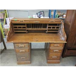 Large Oak Roll Top Desk