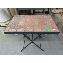 Clay Tile Top Folding Table - 22" x 16" x 21" tall
