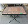 Image 1 : Clay Tile Top Folding Table - 22" x 16" x 21" tall