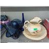 Image 1 : 4 Blue Cobalt Glass & Pitcher with Basin