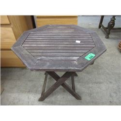 Folding Wood Patio End Table