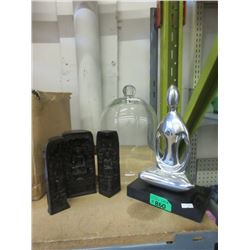 Statue, Triptych & Glass Dome