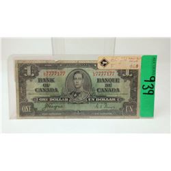 1937 Canadian One Dollar Bank Note