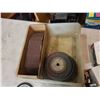 Image 2 : BOX OF SANDING BELTS, GRINDING DISCS, WIRE CUP BRUSH