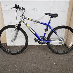 BLUE AND SILVER CARRERA BIKE