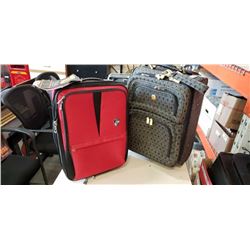 2 PIECE ROLLING LUGGAGE AND RED LUGGAGE