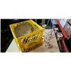 Image 1 : YELLOW CRATE OF VINTAGE AND ANTIQUE COLLECTABLES, GERMAN STEIN