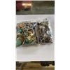 Image 1 : 2 BAGS OF JEWELLERY - PINS, EARRINGS, RINGS, ETC