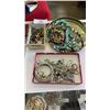 Image 1 : 3 TRAYS OF JEWELLERY - RHINESTONE, SILVER TONE, ETC
