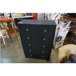 5 drawer black dresser