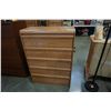 Image 4 : OAK 5 DRAWER CHEST OF DRAWERS