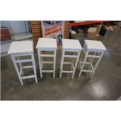 4 WHITE BAR STOOLS