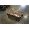 Image 8 : METAL PATCHWORK TRUNK AND LEATHER CASE