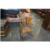 Image 1 : OAK CARVED PRESS BACK ROCKING CHAIR