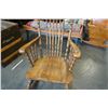 Image 7 : OAK CARVED PRESS BACK ROCKING CHAIR