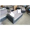 Image 8 : BRAND NEW PREMIUM OUTDOOR RATTAN LOVE SEAT RETAIL $699 W/ DARK GREY CUSHIONS AND 2 THROW PILLOWS - U