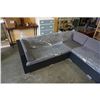 Image 4 : BRAND NEW OUTDOOR RATTAN SYMMETRICAL SECTIONAL RETAIL $1999 W/ DARK GREY CUSHIONS, 3 THROW PILLOWS -