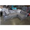 Image 1 : BRAND NEW 4 PIECE PREMIUM OUTDOOR MODERN GREY RATTAN MODULAR SECTIONAL SOFA RETAIL $1699 W/ DARK GRE