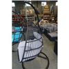 Image 8 : BRAND NEW LIGHT GREY CUSHION HANGING EGG CHAIR - RETAIL $949 W/ NECK PILLOW, FOLDABLE FRAME, POWDER 