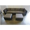 Image 3 : BRAND NEW RATTAN OUTDOOR 6 PIECE MODULAR SECTIONAL SOFA W/ DARK GREY CUSHIONS - RETAIL $1499 POWDER 