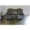 Image 3 : BRAND NEW MODERN VELVET 3 PIECE SOFA SET W/ DROP DOWN CONSOLE AND ROCKING RECLINER - RETAIL $2899