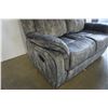 Image 8 : BRAND NEW MODERN VELVET 3 PIECE SOFA SET W/ DROP DOWN CONSOLE AND ROCKING RECLINER - RETAIL $2899