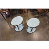 Image 3 : PAIR OF OVAL TEAL PAINTED END TABLES