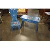 Image 2 : BLUE TOLE PAINTED BENCH AND STOOL