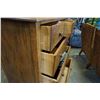 Image 8 : IMMACULATE ANTIQUE OAK 5 DRAWER HIGH BOY DRESSER W/ TILTING MIRROR