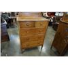 Image 3 : IMMACULATE ANTIQUE OAK 5 DRAWER HIGH BOY DRESSER W/ TILTING MIRROR