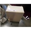 Image 2 : WHITE WICKER SHELF, WHITE WICKER MIRROR AND PAINTED LOCKED CABINET